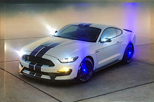 Samarkand - Lights Led Bild mit Beleuchtung LED Bilder led-bilder Leinwandbild 65 x 45 cm Leuchtbild Muscle Car/Sportwagen/Mustang