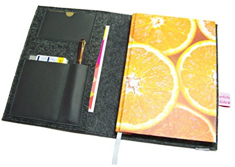 Organizer für Din A5 Kalender, Notizbuch oder Ringbuch, Merino Wollfilz Filz Leder