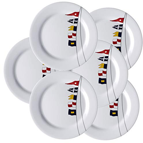 Marine Business Piatti piani, piatti, grandi, 25 cm, rotondi, Regatta, set da 6 pezzi