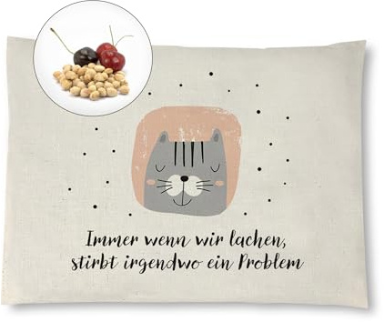 Reelax.me Kirschkernkissen, Körnerkissen für die Mikrowelle Katze lachen – witziges Geschenk für Freundin, Geschenkidee zum Geburtstag, Abschied oder Freundschaft als Kühlkissen oder Wärmekissen