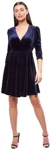 Louche Annalise-Velvet Robe de soirée Formelle, Navy, 8 Femme
