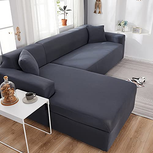VEAI Sofabezug L Form Couchbezug Ecksofa Sofahusse Stretch Sofa überzug für 1/2/3/4 Sitzer（L-förmiges Ecksofa erfordert Zwei）(A,2-Sitzer (145-185 cm))