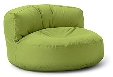 Lumaland Sitzsack Lounge | Sofa-Sitzsack 90 x 50 cm mit Rückenlehne | Indoor & Outdoor Beanbag | Wasserabweisend & Robust | Mit anpassungsfähiger EPS-Füllung | Waschbarer Bezug [Grün]