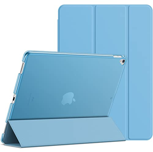 JETech Hülle für iPad Pro 12,9 2./1. Gen (2017/2015), Blau | Schlanke Transluzent Rückseite, Dreifach-Ständer, Auto Schlafen/Wachen, Leichter Stoßschutz