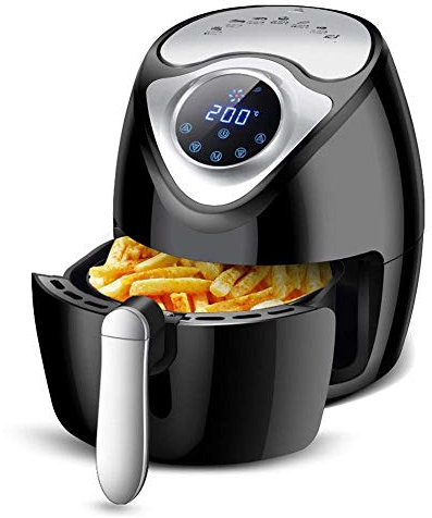 Friggitrice ad Aria ， Friggitrice ad Aria di Grande capacità per Uso Domestico Padella elettrica Senza Fumo Smart Touch Screen Macchina per Patatine Fritte ， 1300 W / 2,6 L Utile The New