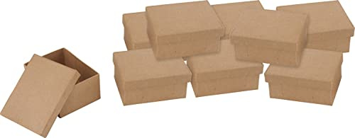 VBS XXL Pappschachteln Rechteck 10 Stk 8x5x10.5 cm Pappmaché Boxen für Basteln und Aufbewahrung