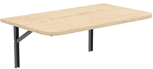 AKKE Klapptisch Wandklapptisch, klappbar faltbar, 100cm x 50cm, Ahorn