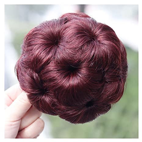 Haarteil Mit Gummiband Extensions Echthaar Chignon for Frauen Mädchen Brasilianisches Remy Haar Geflochtenes Dutt Haarteil Geflochtenes Chignon Haarteil Clip In Haarteil Unordentliches Haarteil ( Colo