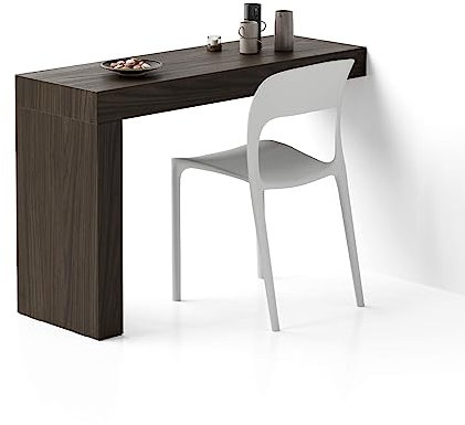 MOBILI FIVER, Mesa de Comedor Evolution 120x40, Nogal Americano con una Pata, Mesa de Comedor para 2 Personas, Mesa Cocina, Made In Italy