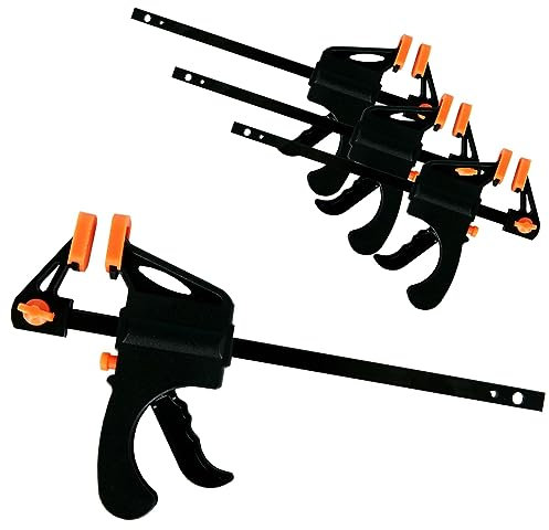 NTEK Clamps for Woodwork | Quick Grip and Ratchet Release | Ideal Wood Clamp for Woodworking | Pack of 4