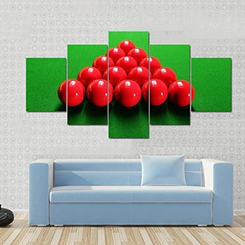 5 Teilig Leinwand Hd Bilder Wandbilder Tapete Gemälde Leinwanddrucke Modern Wohnzimmer Kind Familienzimmer Dekoration Geschenk - Snooker-Kugel Anordnung Dreieck Mit Rahmen 100 X 50 Cm Schlafzimmerbür