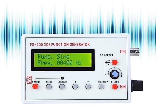 LEEZAD Generador de Señales DDS, 1HZ-500KHZ Generador de señal Funcional, Generador de Señal de Baja Frecuencia Sin/Triángulo/Cuadrado/Forma de Onda de Dientes para Osciloscopio