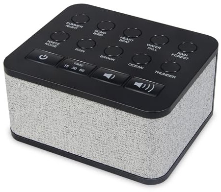 BIGMONAT White Noise Machine, Sleep Sound Machine with 10 Natural Soothing Sounds, Volume Control & 3 Timers Setting, Memory Function Sound Machine for Baby Kids Adults & Home Office Travel，Black