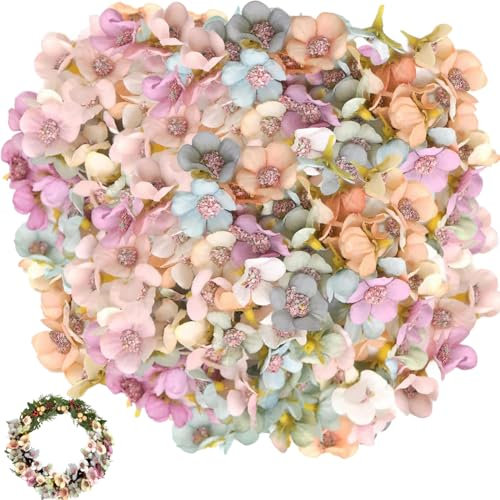 Babbblisio Künstliche Blumenköpfe, Kunstblumen, mehrfarbig, dekorativ, Gänseblümchen, Kranz, Basteln, Party, Festival, Dekoration, Blumen für Handwerk, Hochzeit, Kunst, Party, Party, 100 Stück