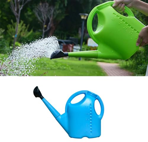 Gießkanne für Outdoor-Pflanzen mit abnehmbarem langem Auslauf, 5 l große Kunststoff-Gießkanne, Gartengießkanne für Innen- und Außenbereich, Blumen, Pflanzen, Blau