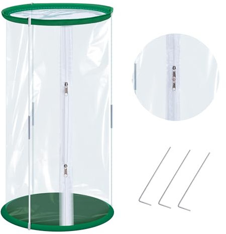 DECOHS Mini serre en PVC, 55 x 30 cm, portable, chaude, protection de plantes avec fermeture éclair et clous pour intérieur et extérieur, protection contre le gel et le froid