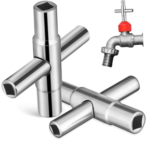 WHAMVOX 2pcs Way Utility Key Water Valve Key Sillcock Wrenches Water Shut Off Tool Steel Puller for Valve Types