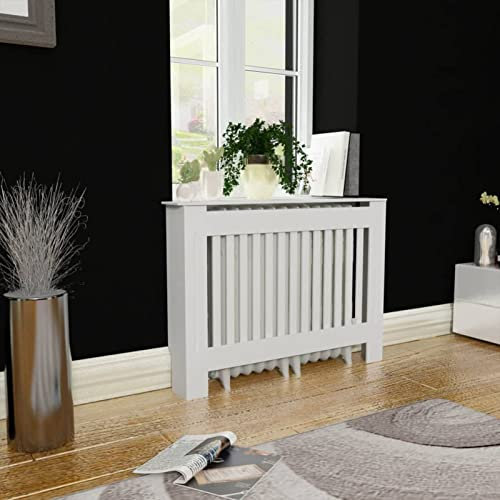 ShGaxin MDF Heizkörper-Abdeckung Heizkörperverkleidung, Heizkörperabdeckung, Heizung Verkleidung, Radiator Cover, Verkleidung Heizkörper, Heizungsabdeckung, 112 cm, weiß