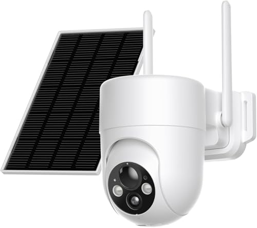 SEHMUA Z05 - Telecamera di sorveglianza 2K per esterni, con rilevamento del movimento PIR, visione notturna a colori e audio a 2 vie