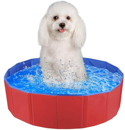 Faltbarer Hundepool,50x8 cm Hundeplanschbecken,Planschbecken für Haustiere für Kleine und Große Hunde, PVC Schwimmbecken, Faltbare Hundepool für Kleine Hunde ﻿