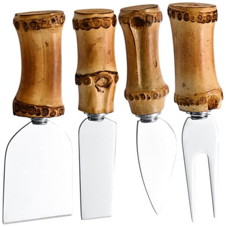 CIYODO Set De Outils à Fromage Avec Manche Bambou Couteaux Et Fourchette Compacte Pour Fromage Beurre Et Crème Accessoires De Cuisine Polyvalents Et Ergonomiques Pour Maison Et Restaurant