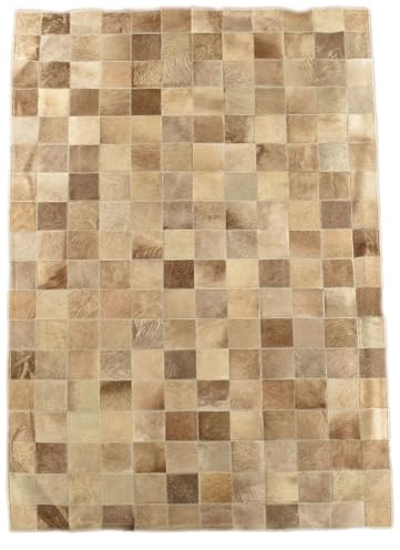 KUHFELL Teppich HELLGRAU BEIGE Natur Patchwork CA. 120 x 180 cm Fell Teppich VON KUHFELLE online (Champagner)