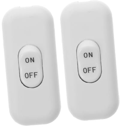 Uonlytech 2 Pezzi Interruttore Elettrico a Pulsante Integrato Interruttore Di Controllo Per Cavo Lampada Accessori Per Luci Di Alimentazione a Filo Per Elettrodomestici