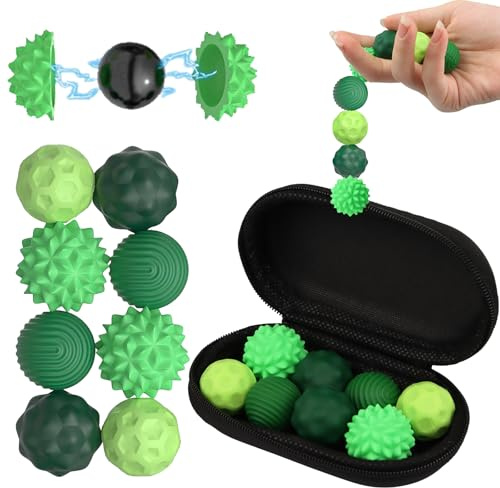 8 Stück Magnetische Fidget Toys, Anti Stress Sensorik Spielzeug, Magnetkugeln Stressball, Silikon Stressabbau Erwachsene Kinder, Autismus Toy für Zuhause & Büro