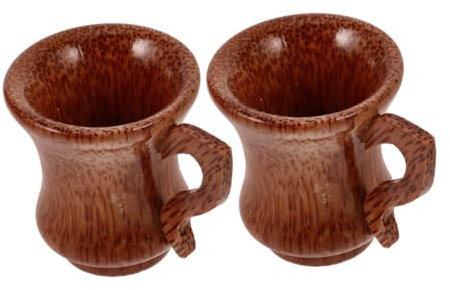 IMIKEYA 2piezas Copas De Vino De Madera Natural Cáliz Redondo Con Diseño Único De Madera De Multifunción Para Vino Té y Agua Taza Elegante Para Hogar y Oficina