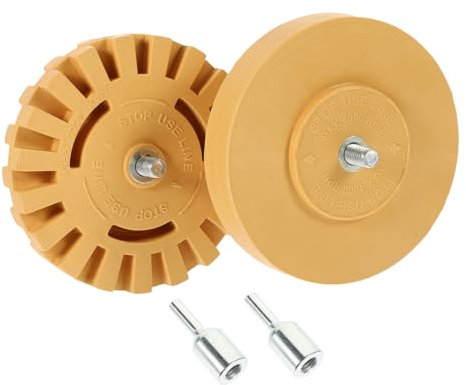 Holibanna 100mm Rubber Decal Remover Eraser Wheel 2pcs Adhesive Vinyl Sticker Glue Residue Remover for Auto Detailing Compatible Drill