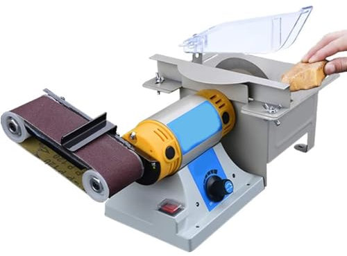 ERICAT Ponceuse À Bande Électrique, 750W Machine À Polir Les Pierres Précieuses avec Base Antidérapante, 800-10000rpm Régulation De Vitesse en Continu, pour La Gravure, La Découpe, Le Ponçage