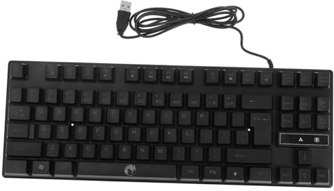 DIYEAH Teclado de Computadora Mecánico K87 87 Teclas Negro | Abs, Teclas Flotantes Iluminación Multicolor, Diseño Ergonómico para Oficina y Gaming