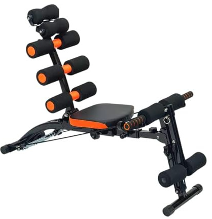 Wintem Banco multifuncional 22 en 1 para entrenamiento completo en casa con respaldo inclinable, asiento giratorio, extensores elásticos y estructura plegable para ahorrar espacio