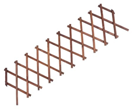WEKADRIN Treillis Extensible pour Plantes Grimpantes Marron Support Solide et Réutilisable en Bois Carbonisé pour Mur ou Séparateur de Jardin