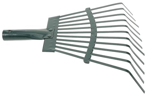 OSALADI Râteau de Jardin Multifonction en Acier à Haute Teneur en Carbone 11 Dents Petit Râteau Manche Ergonomique pour Pelouses Parterres et Espaces Restreints Outil de Jardinage