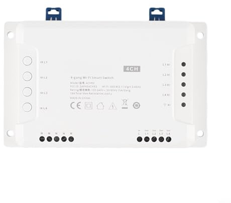 YobiLife Interruttore della luce intelligente a 4 canali, modulo di controllo RF wireless per Sonoff 4CH R3 e 4CH PRO R3, per Alexa compatibile per automazione domestica, bianco (4CH R3)