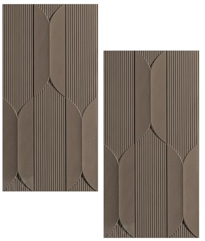 Innovz Panneau Mural Decoratif Panneaux 3D en Polyuréthane à Texture Géométrique Rayée pour Murs Intérieurs et Extérieurs, Grande Dalle Décorative pour Faux Plafond (0,6 X 1,2 m)(Brown B,2pack)