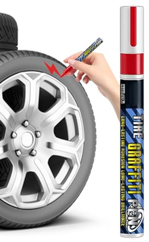 Pennarello per pneumatici – Penne per vernice per decorazioni per ruote impermeabili ad asciugatura rapida 14,2x1,4 cm | Penna per vernice durevole per pneumatici per pareti laterali per auto, camion,