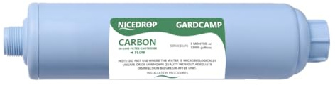 NICEDROP Filtro Acqua in Linea per Camper e Caravan – Sistema Multistadio con KDF e Carbonio Attivo GAC, Riduzione Cloro, Odori e Sedimenti
