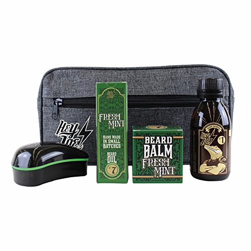 HEY JOE - Bearded Survival KIT Deluxe Nº 7 | Kit de arreglo barbas que incluye: aceite, balsamo, champú, cepillo para barba y neceser de regalo