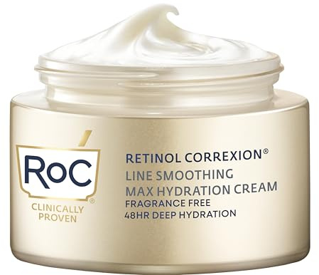 RoC Retinol Correxion Max Hydration Anti-Aging Daily Face Moisturizer with Hyaluronic Acid, Fragrance-Free, Oil Free Skin Care, 1.7 Ounces (Packaging May Vary)