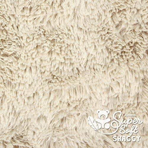 kullaloo Microfaser Zottelplüsch/Plüschstoff Shaggy als Meterware 15mm bis 30mm Florlänge – 0,5m (beige/latte)
