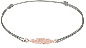 Elli Armband Damen Feder Boho Hippie Festival Nylon Band in 925 Sterling Silber Rosé Vergoldet