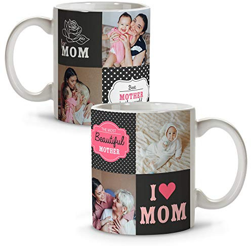 LolaPix Taza Mama Personalizada. Detalles Dia de la Madre. Regalos para Mama Original. Regalo Madre primeriza. Apta para Lavavajillas. Taza Mamá 330ml. FOR MOM