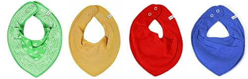 Pippi Halstuch 4er Set Baby Halstücher Dreieckstücher für Mädchen + Jungen (Alles Bunt)