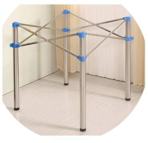JRPT Furniture legs Tischbeine 1 Stück,Tischkufe Tischuntergestell 47Mm Durchmesser Edelstahlrohr,Faltbar Antirutschfüße Platz Sparen/Silber / 57×57×72cm