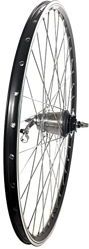 Resul 28 Zoll Hinterrad, Aluminium Hohlkammerfelge Geöst, Schwarz-Silber, Nexus Inter 7-Gang Schaltnabe mit Rücktrittbremse