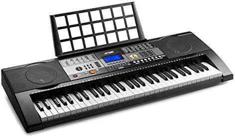 MAX KB3 Electronic Keyboard 61 Key - Portable Keyboard Instrument for Learners with Stand, Built-In Speakers, USB Input & 6 Months Lessons - Ideal Electronic Keyboard for Beginners