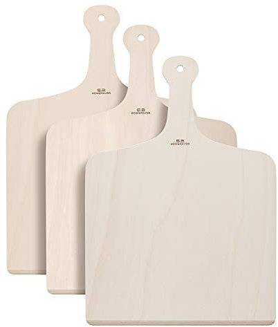 G.a HOMEFAVOR 3 Pieces Wood Pizza Peel, Pizza Paddle Serving Board Set Pizza Spatula for Oven or Grill for Homemade Pizza Cake Bread
