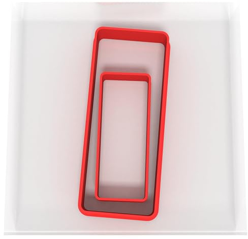 Custom Cutters Rectangle Shape Cookie Cutters | Plastic Cutters for Baking, Fondant, Clay, Pastry, Icing, Jewellery (5CM + 8CM) v2